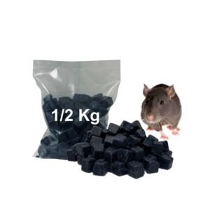 Raticida veneno para ratas ratones brodifacoum 1/2 kg anticoagulante seca roedores cebo parafinado