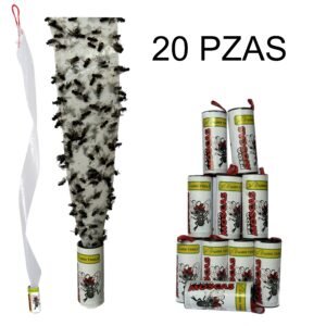 Rollo Tira Pegajosa Para Moscas Insectos Voladores 20 piezas