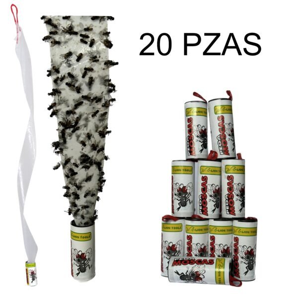 Rollo Tira Pegajosa Para Moscas Insectos Voladores 20 piezas