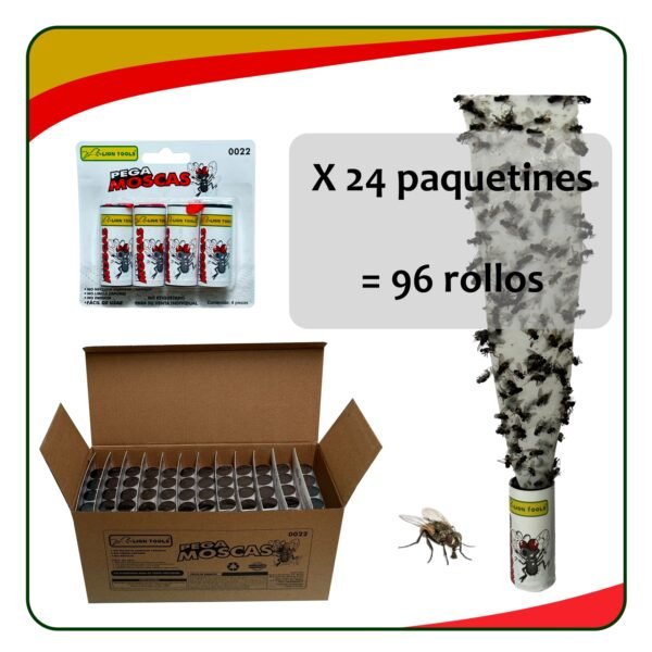 rollo tira pegajosa para moscas insectos voladores 96 piezas
