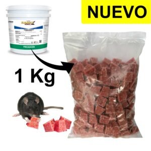 Raticida Veneno Para Ratas Ratones Bromadiolona 1kg Anticoagulante Seca Roedores Cebo Parafinado