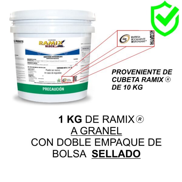Raticida Veneno Para Ratas Ratones Bromadiolona 1kg Anticoagulante Seca Roedores Cebo Parafinado