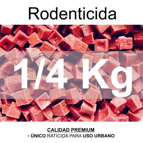 Raticida Veneno Para Ratas Ratones Bromadiolona 1/4 kg Anticoagulante Seca Roedores Cebo Parafinado