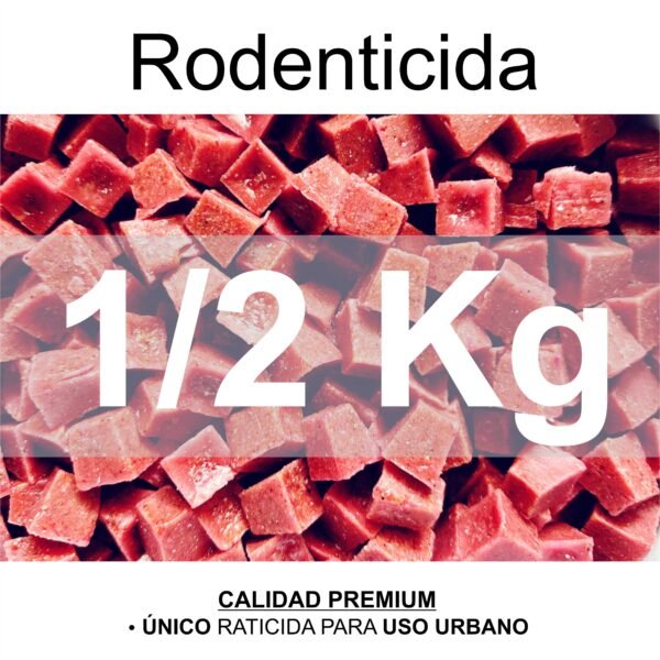 Raticida Veneno Para Ratas Ratones Bromadiolona 1/2 kg Anticoagulante Seca Roedores Cebo Parafinado