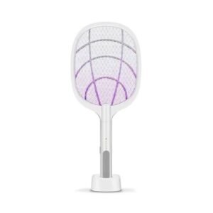Raqueta Para Mosquitos Batería Ion-Litio Luz Violeta Premium Carga + Cable USB
