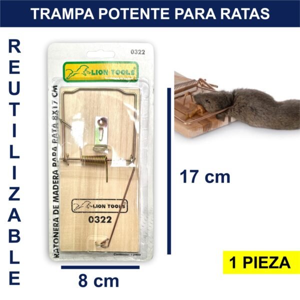 Trampa De Madera 1 Pza Para Rata Mecanismo Palanca Reutilizable